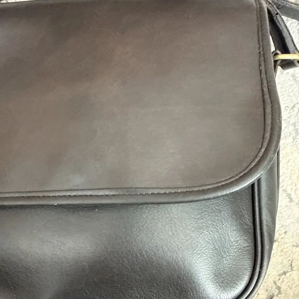 Vintage Coach Town Bag Glovetanned Leather Faded Black Faded Navy 4090 Read Q